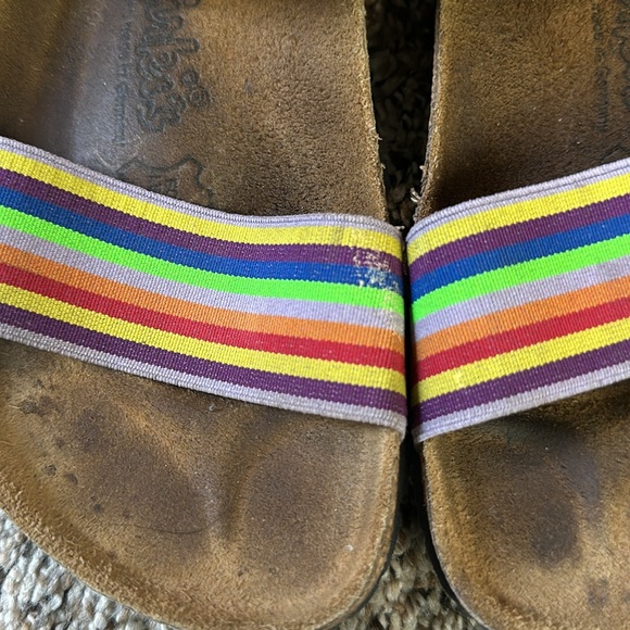 BIRKINS by Birkinstock Curacao Rainbow Stretch Sandals Size 7.5 - Picture 2 of 7